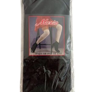 Maria Black Opaque Rib Over the Knee Socks